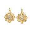 Rack Plating Brass Micro Pave Cubic Zirconia Pendants KK-C008-29G-2
