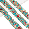 Sparkle Polyester Flower Embroidery Ribbons SRIB-WH0011-266C-1