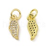 Brass Micro Pave Clear Cubic Zirconia Charms KK-E068-VF066-1