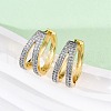 Brass Micro Pave Clear Cubic Zirconia Hoop Earrings EJEW-H158-15GP-3