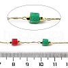 Handmade Natural Dyed White Jade Cube Beaded Chains CHC-F020-05G-2