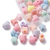 40Pcs 4 Styles Flocky Acrylic Bunny Beads OACR-FS0001-40-4