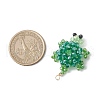 3D Electroplate Glass Seed Beaded Tortoise Pendants PALLOY-MZ00674-04-2
