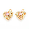 Brass Micro Pave Cubic Zirconia Charms KK-N263-58G-1