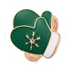 Christmas Theme Alloy Enamel Open Cuff Ring RJEW-C106-02E-KCG-1