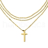 Cross 304 Stainless Steel Pendant Necklaces for Women NJEW-G157-07G-5