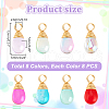 64Pcs 8 Color Copper Wired Glass Pendants PALLOY-AB00258-2