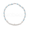 Acrylic Pearl & Luminous Beaded Necklaces for Women NJEW-JN04909-4