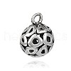 Tibetan Style Hollow Round Alloy Pendants PALLOY-J577-31AS-1