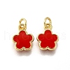 Brass Enamel Charms KK-C106-03G-2