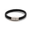 Braided Microfiber Leather Cord Bracelets BJEW-P328-07B-P-1
