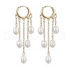 Mother's Day Jewellery Natural Freshwater Pearl Tassel Hoop Earrings EJEW-TA00521-1