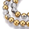 Electroplated Crackle Glass Beads Strands EGLA-N014-6mm-04-3