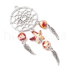 Woven Net/Web with Feather Pendants PALLOY-JF03977-4