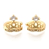 Brass Micro Pave Clear Cubic Zirconia Cuff Earrings EJEW-F370-09G-3
