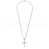 Zinc Alloy with Rhinestone Cross Pendant Necklaces NJEW-M211-07A-P-5