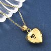 201 Stainless Steel Textured Love Heart Pendant Necklaces for Women NJEW-Z069-01G-03-3