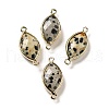 Natural Dalmatian Jasper Faceted Connector Charms G-K347-03G-12-1