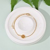 Brass Micro Pave Cubic Zirconia Birthday Flower Link Bracelets BJEW-U031-01G-11-1