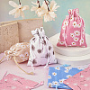  18pcs 6 colors Burlap Packing Pouches Drawstring Bags ABAG-TA0001-20-16