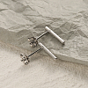 S925 Sterling Silver Geometric Stick Stud Earrings for Men and Women NX0186-5