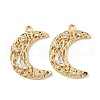 Brass Micro Pave Clear Cubic Zirconia Pendants KK-S531-18G-1