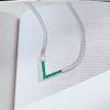 Letter V 304 Stainless Steel with Natural Shell Pendant Necklaces FS-WGFDEEC-06-1