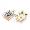 Brass Micro Pave Clear Cubic Zirconia Pendants for Women KK-T070-91A-08-2