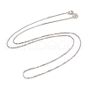 Anti-Tarnish Rhodium Plated 925 Sterling Silver Box Chain Necklace for Women NJEW-M190-02D-P-1