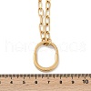 304 Stainless Steel Oval Pendant Paperclip Chain Necklaces NJEW-L157-08G-5