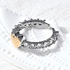Brass Micro Pave Cubic Zirconia Cuff Rings RJEW-D313-02PG-3