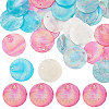 SUNNYCLUE 40Pcs 4 Colors AB Color Plated Natural Capiz Shell Pendants SSHEL-SC0001-21-1