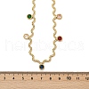 304 Stainless Steel Rope Chain Colorful Cubic Zirconia Tassel Necklaces for Women NJEW-V015-01G-D-2