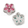 Brass Micro Pave Cubic Zirconia Slide Charms ZIRC-I068-18P-2