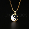 Stainless Steel Enamel Yin Yang Pendant Necklaces for Women VV9279-1-3