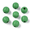 Painted Natural Wood Beehive Beads WOOD-Q040-019B-A05-1