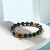 Electroplated Natural Lava Rock & Synthetic Howlite Beads Stretch Bracelets Set for Girl Women X1-BJEW-JB06924-5