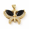 Brass Micro Pave Cubic Zirconia Pendants KK-B059-34G-2