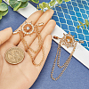 Gorgecraft 2Pcs Helm Zinc Alloy Hanging Chain Brooches with Crystal Rhinestone FIND-GF0006-83G-3