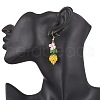 Flower 304 Stainless Steel Glass Seed Beads Dangle Earrings EJEW-MZ00470-03-3