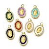 Brass Micro Pave Cubic Zirconia Pendants KK-U072-37G-1