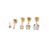 Stainless Steel Clear Cubic Zirconia Threadless Labret Stud WG18B1C-09-1
