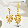 Stainless Steel Alloy Hollow Leaf Hoop Earrings IR7721-3