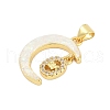 Brass Micro Pave Cubic Zirconia Pendants KK-I723-19G-04-2