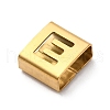 Ion Plating(IP) 304 Stainless Steel Square Slide Charms STAS-L132-25E-G-2