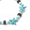 Synthetic Turquoise & Natural Lava Rock Beads Stretch Bracelets for Men Women BJEW-JB11988-03-4