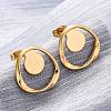 Ion Plating(IP)  304 Stainless Steel Stud Earrings EJEW-D281-21G-1