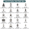   120Pcs 20 Styles Tibetan Style Alloy Cord Ends TIBE-PH0002-21-2