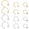 Beebeecraft 24Pcs 6 Style 304 Stainless Steel C-shape Stud Earring Findings FIND-BBC0001-53-1