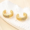 Brass Micro Pave Clear Cubic Zirconia Cuff Earrings EJEW-K309-01G-1